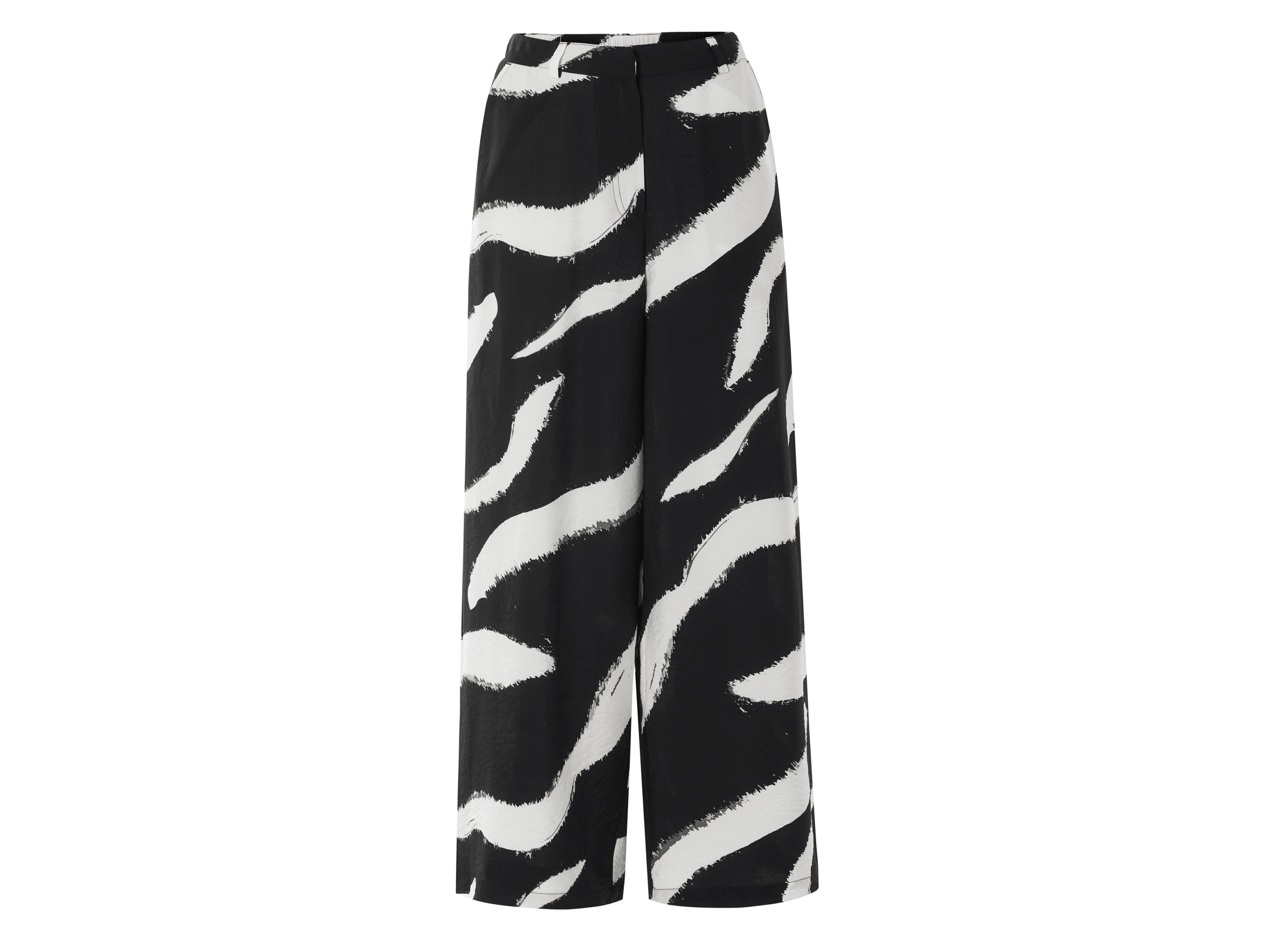 esmara® Dámske široké nohavice Wide Leg (čierna/biela, 42)