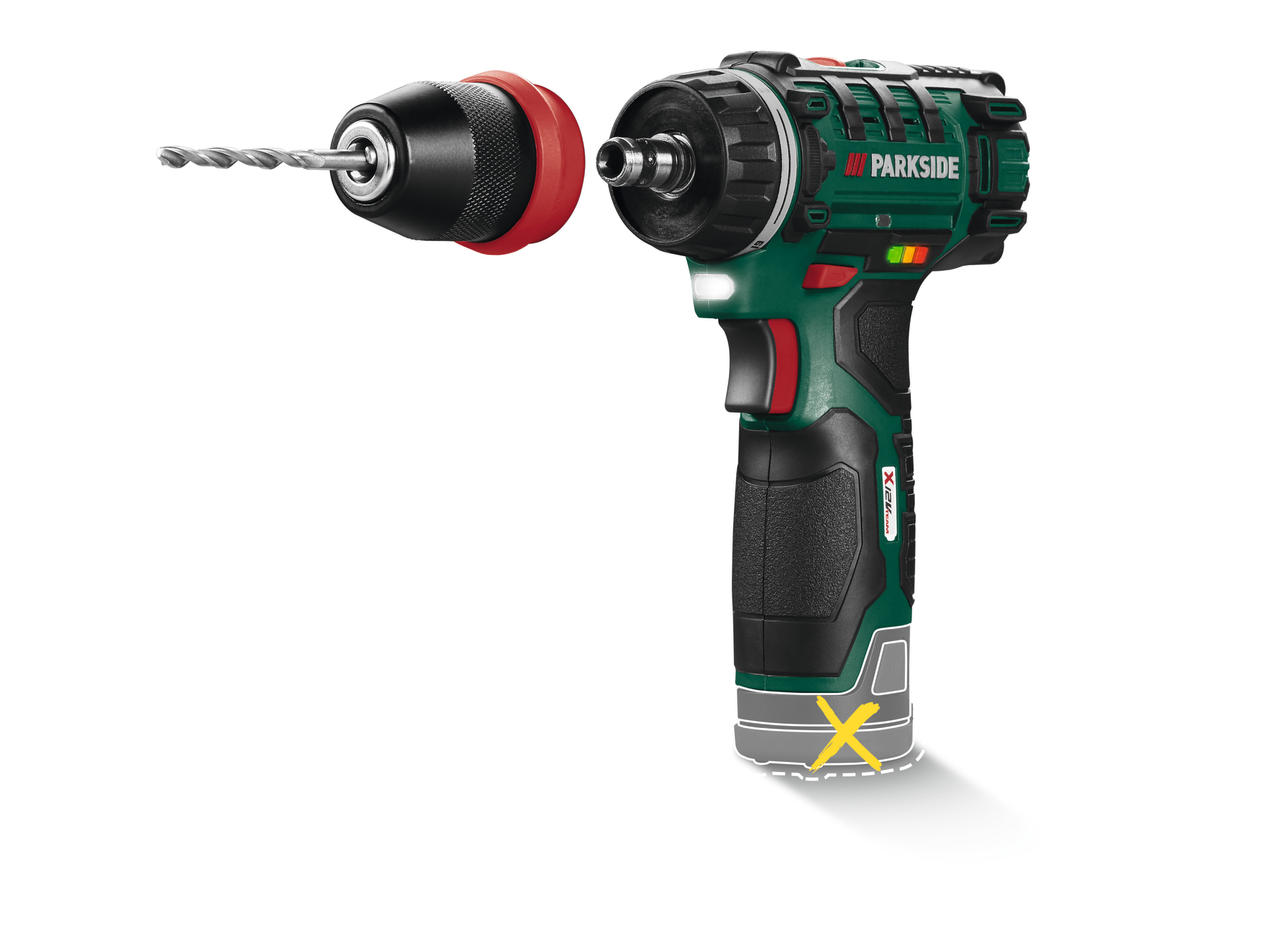 E-shop PARKSIDE® Aku vŕtací skrutkovač 12 V PBSA 12 E4 – bez akumulátora