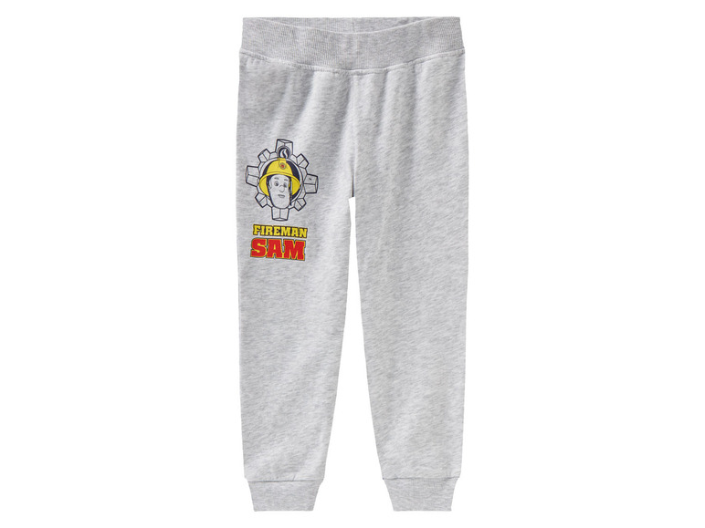 Sivé tepláky s potlačou Fireman Sam.