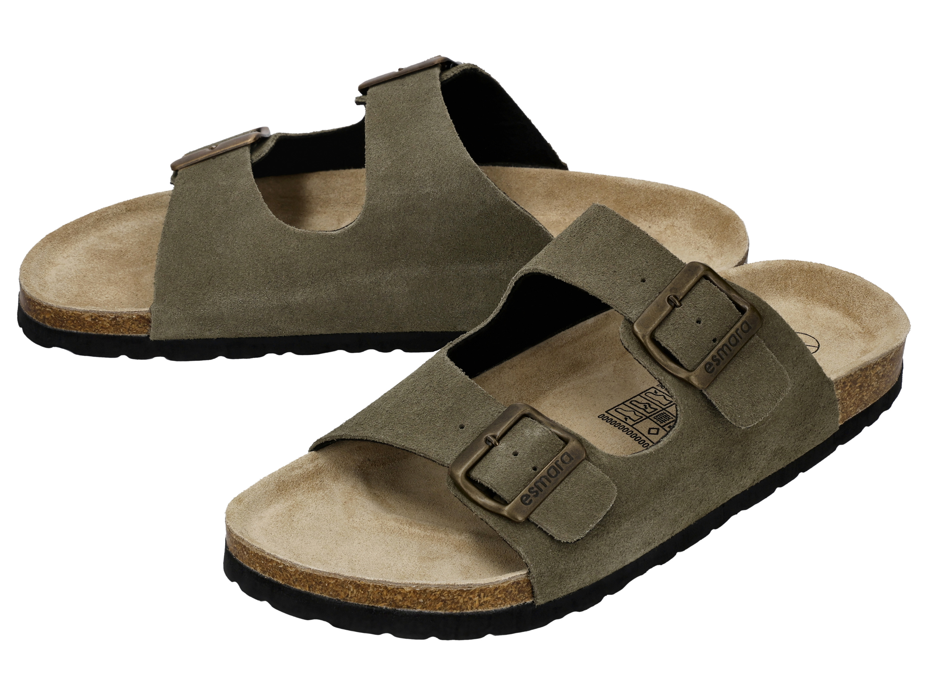esmara Men Pánske šľapky Premium (kaki, 44)