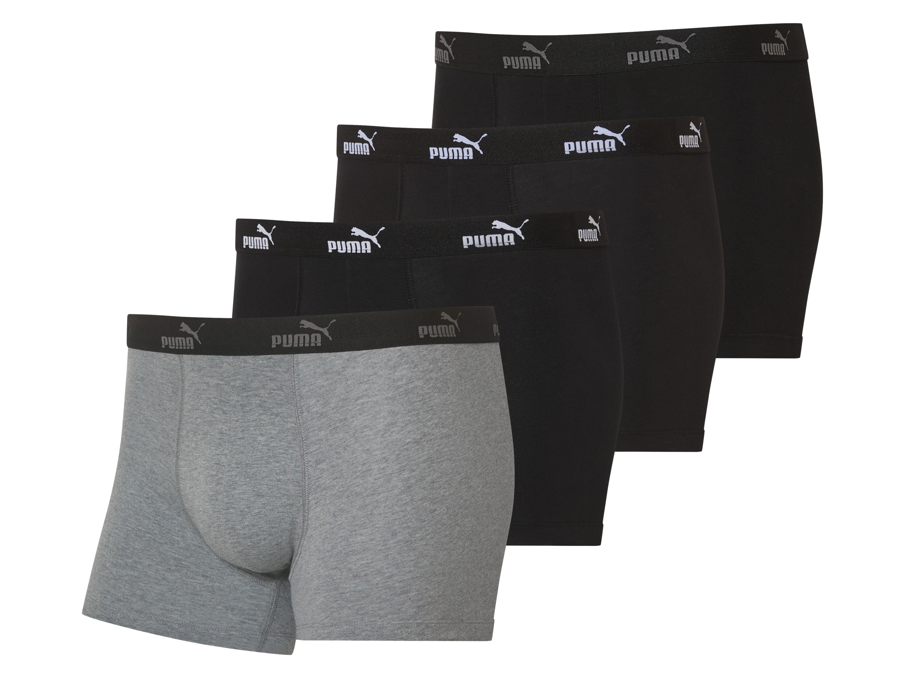 Puma Pánske boxerky, 4 kusy  (čierna/sivá, XL)