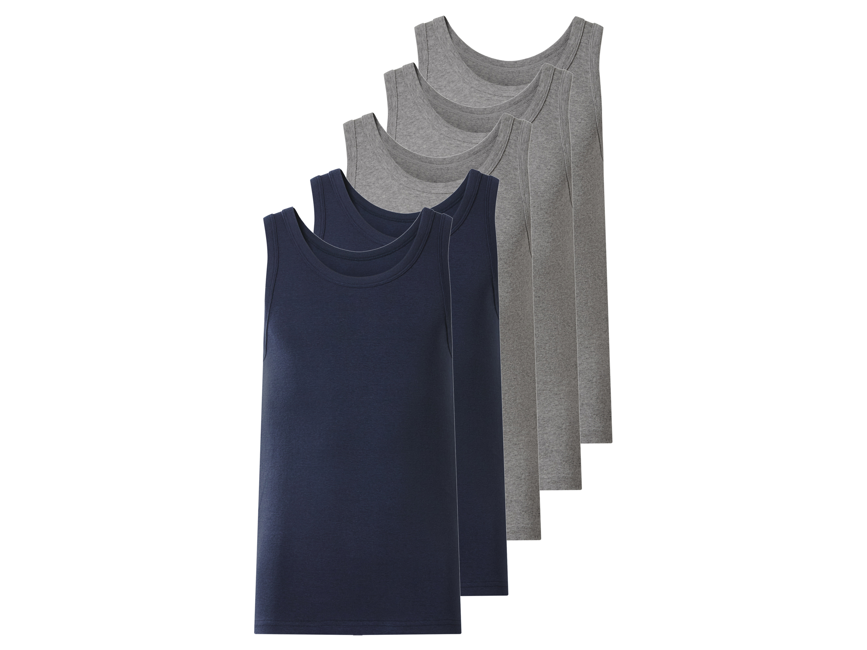 ESMARA KIDS Dievčenské/Chlapčenské tielko, 5 kusov (sivá/navy modrá, 146/152)