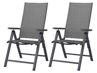 LIVARNO® Záhradné hliníkové kreslo Houston, 2 kusy, sivé