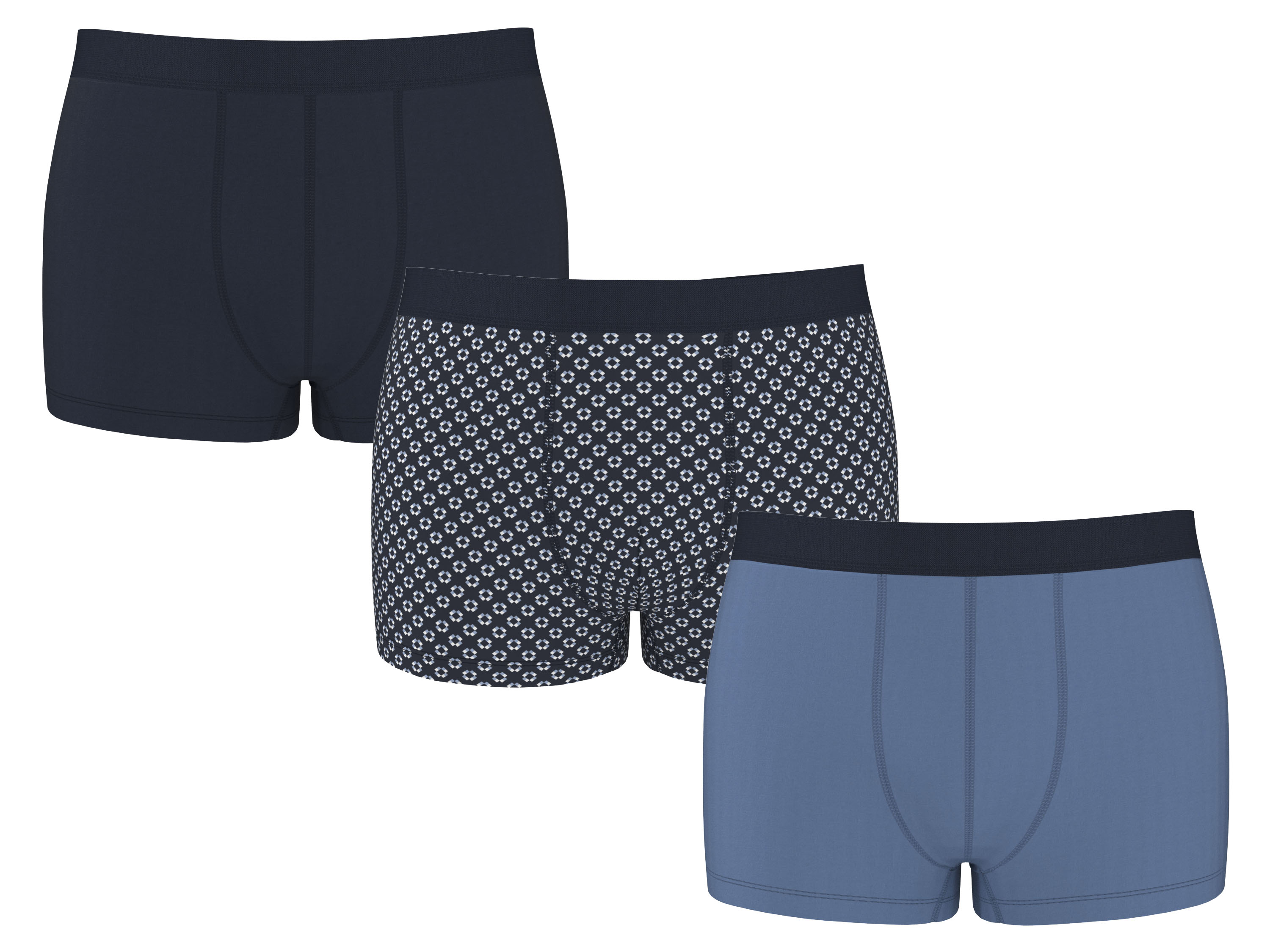 ESMARA MEN Pánske boxerky, 3 kusy (navy modrá/modrá, 5/M)