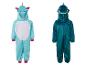 Modrý jednorožec a zelená žraločia onesie.