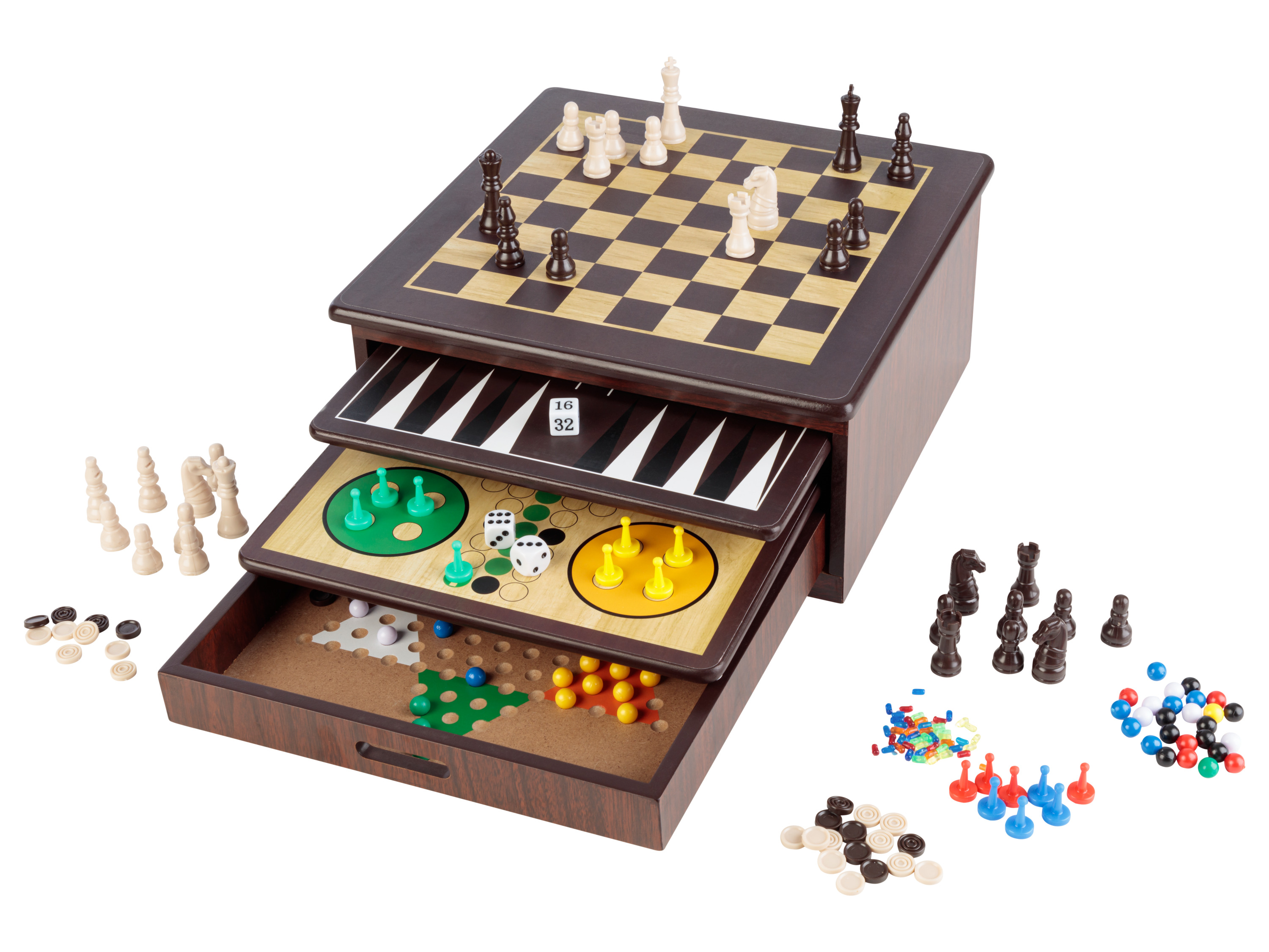 Playtive Drevené hry 10 v 1