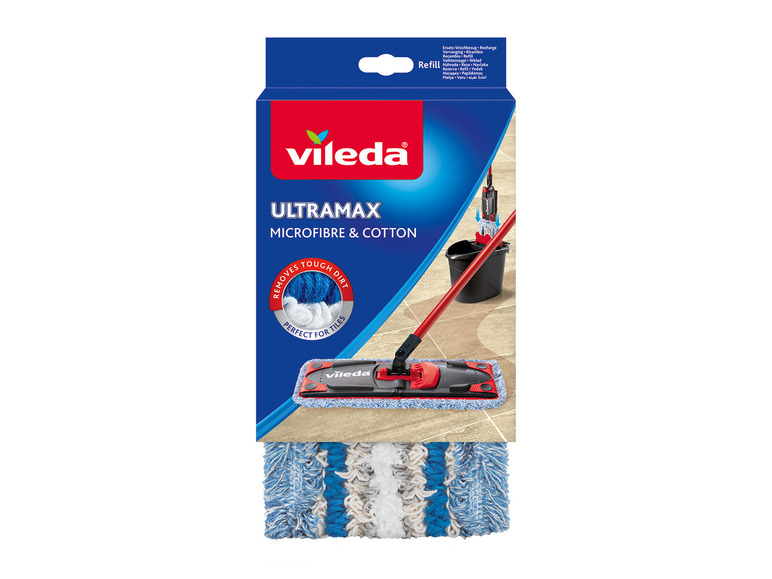 ViledA Ultramax mop s mikrovláknom a bavlnou, vhodný na dlaždice.