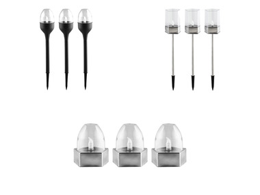 LIVARNO home LED solárne svietidlo, 3 kusy