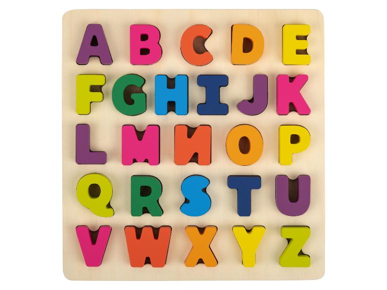 Farebné drevené abecedné puzzle pre deti