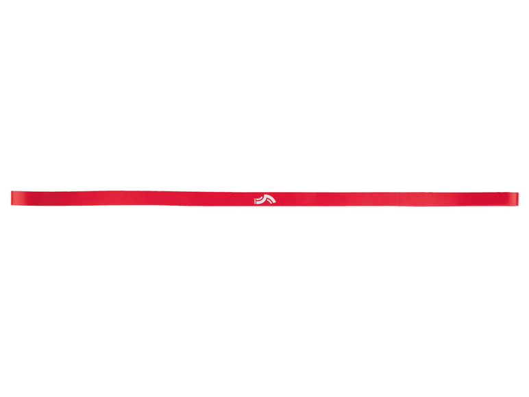 Červený odporový pás s bielym logom.