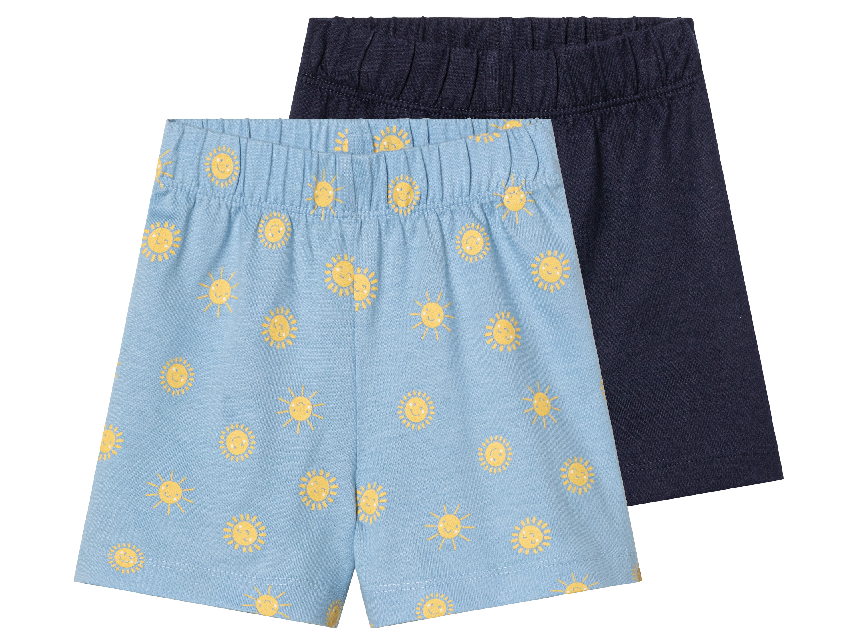 lupilu® Chlapčenské šortky pre bábätká, 2 kusy (50/56, modrá/navy modrá)