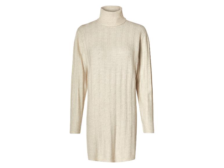 Dlhá béžová pletená sukňa s rolák.