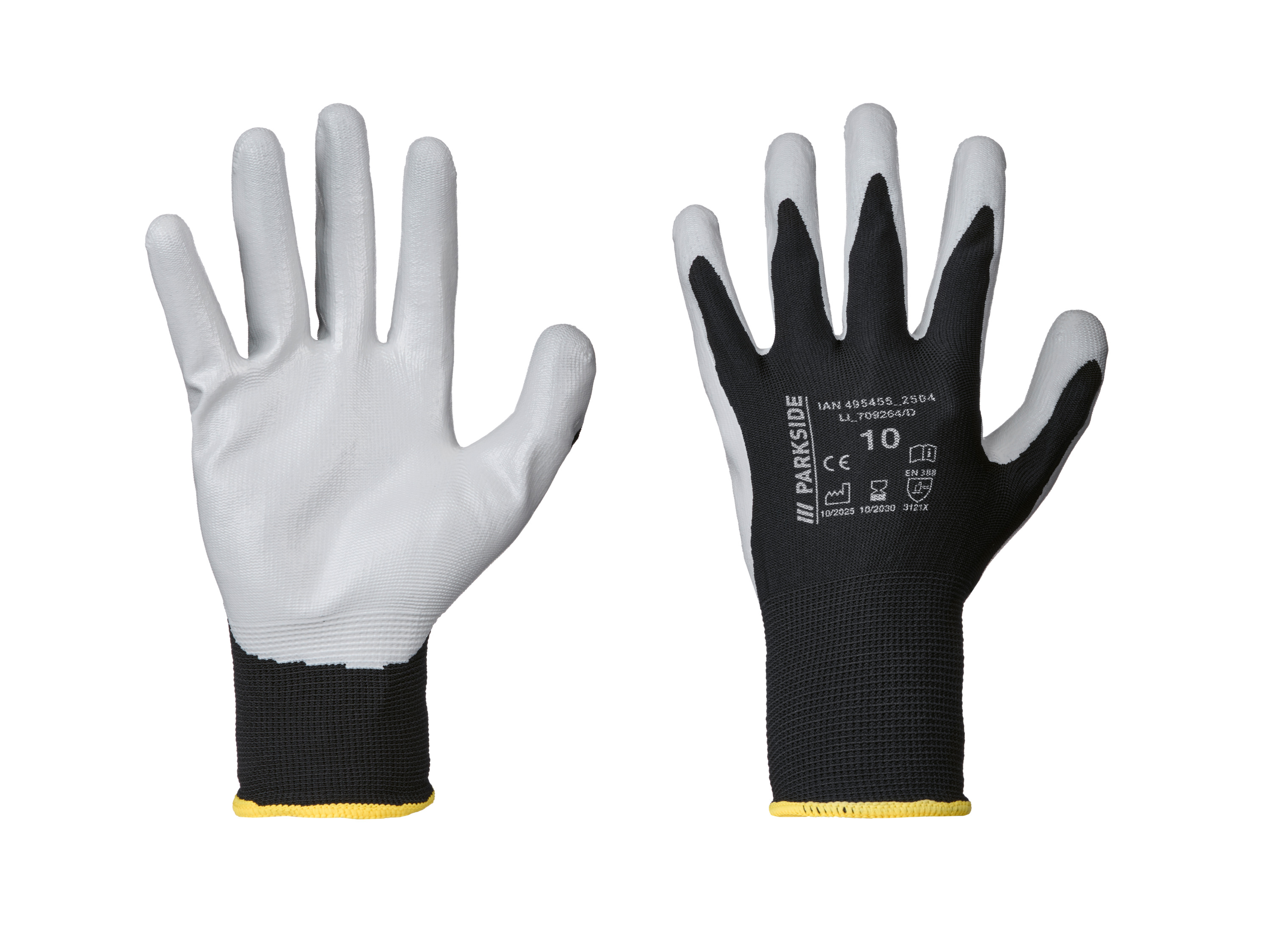 PARKSIDE®  Dámske/Pánske pracovné rukavice, 3 páry (Nano Flex, 10)