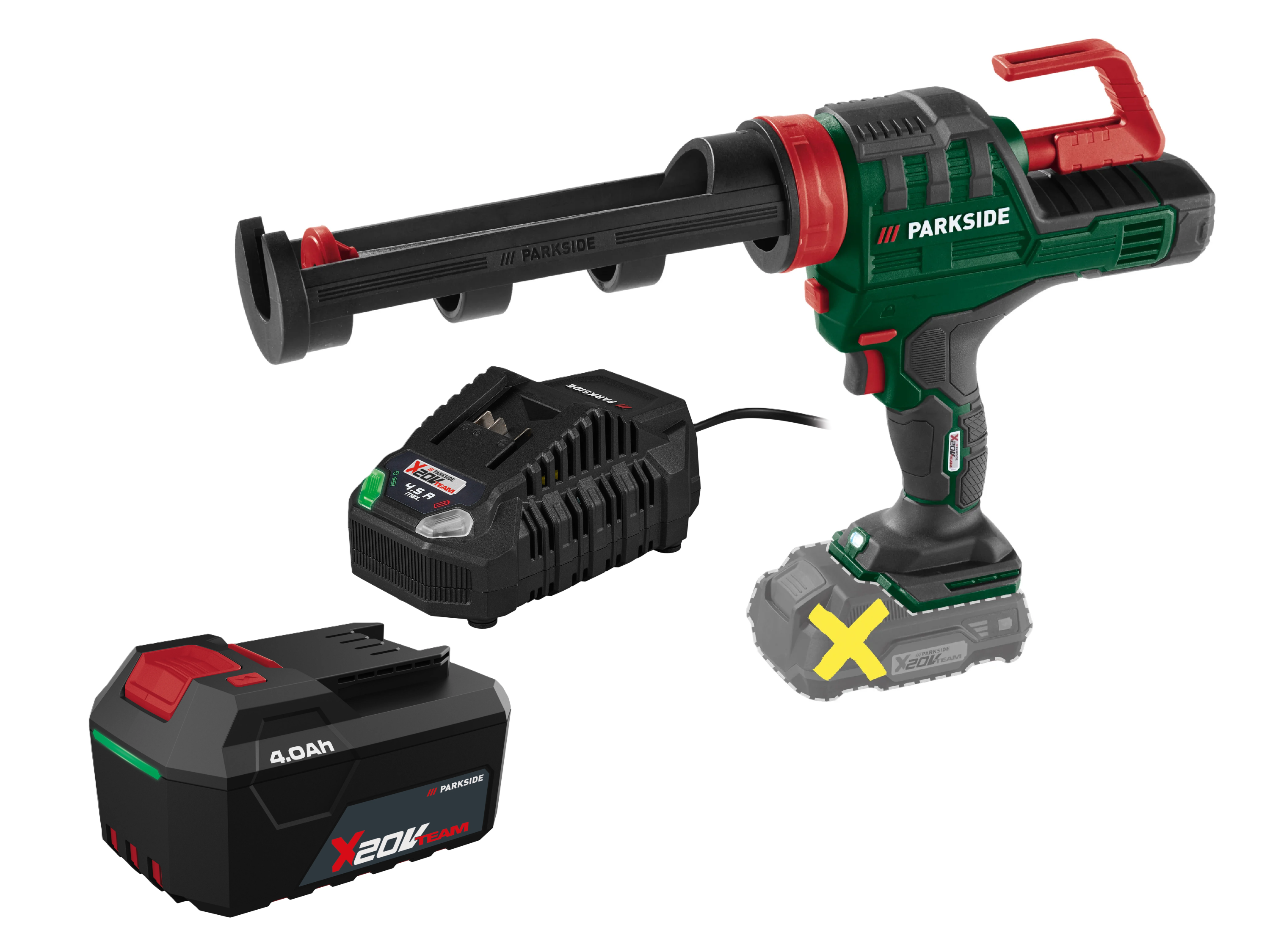PARKSIDE® Aku pištoľ na kartuše 20 V PKPA 20-Li A2 + Akumulátor 20 V/4 Ah + Rýchlonabíjačka 20 V/4,5 A