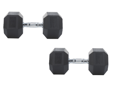 CRIVIT Šesťuholníková činka 22,5 kg, 2 kusy