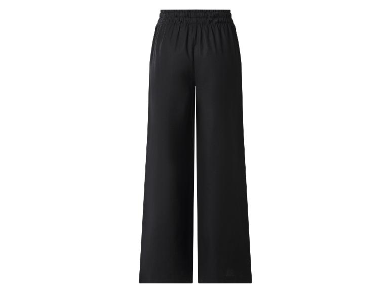 esmara® Dámske nohavice Wide Leg s ľanom Premium (čierna, S (36/38))