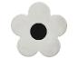 Biela nástenná dekorácia v tvare kvetu s čiernym stredom