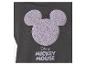 Tmavosivá mikina s fialovou, chlpatou hlavou Mickey Mousea a textom 'Disney Mickey Mouse'.
