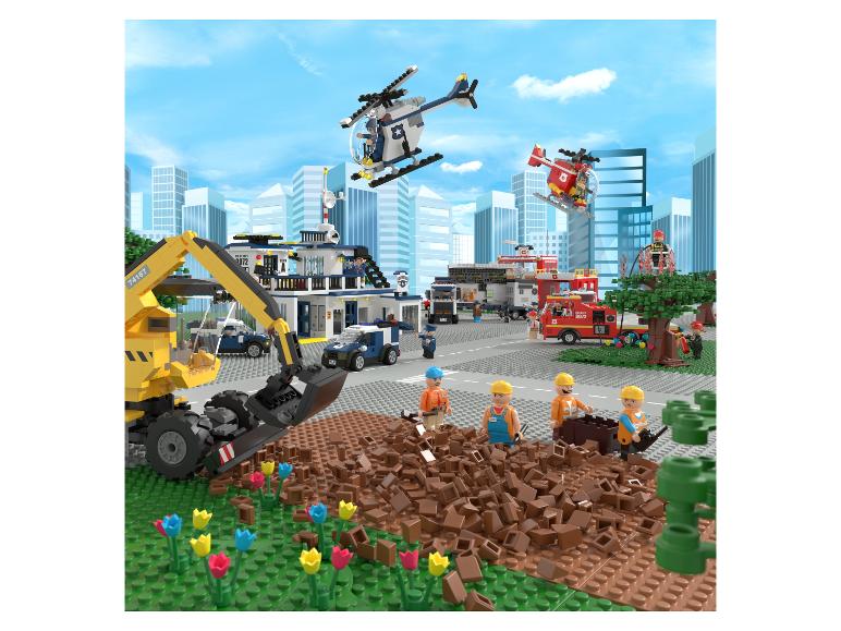 Lego mestská stavebnica s políciou, hasičmi a staveniskom.