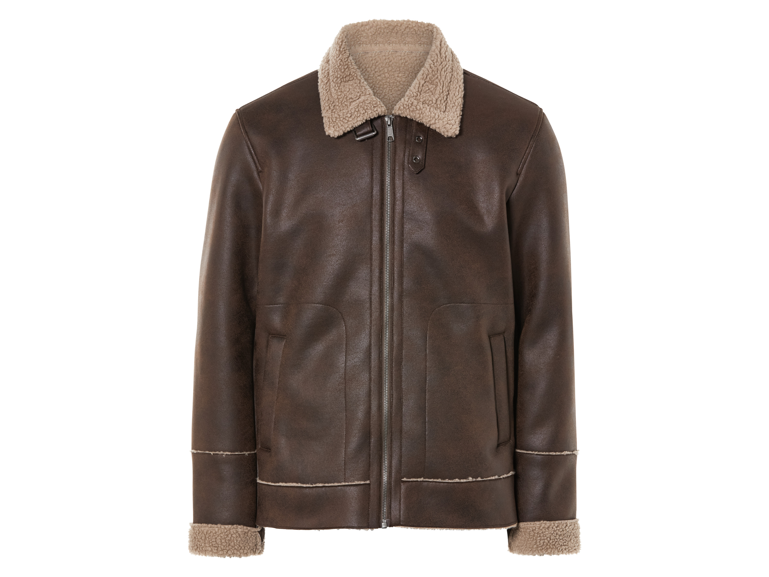 LIVERGY® Pánska biker bunda (XL (56/58), hnedá)