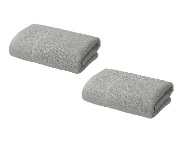 LIVARNO® Froté uterák, 450 g/m², 50 x 100 cm, sivý, 2 kusy