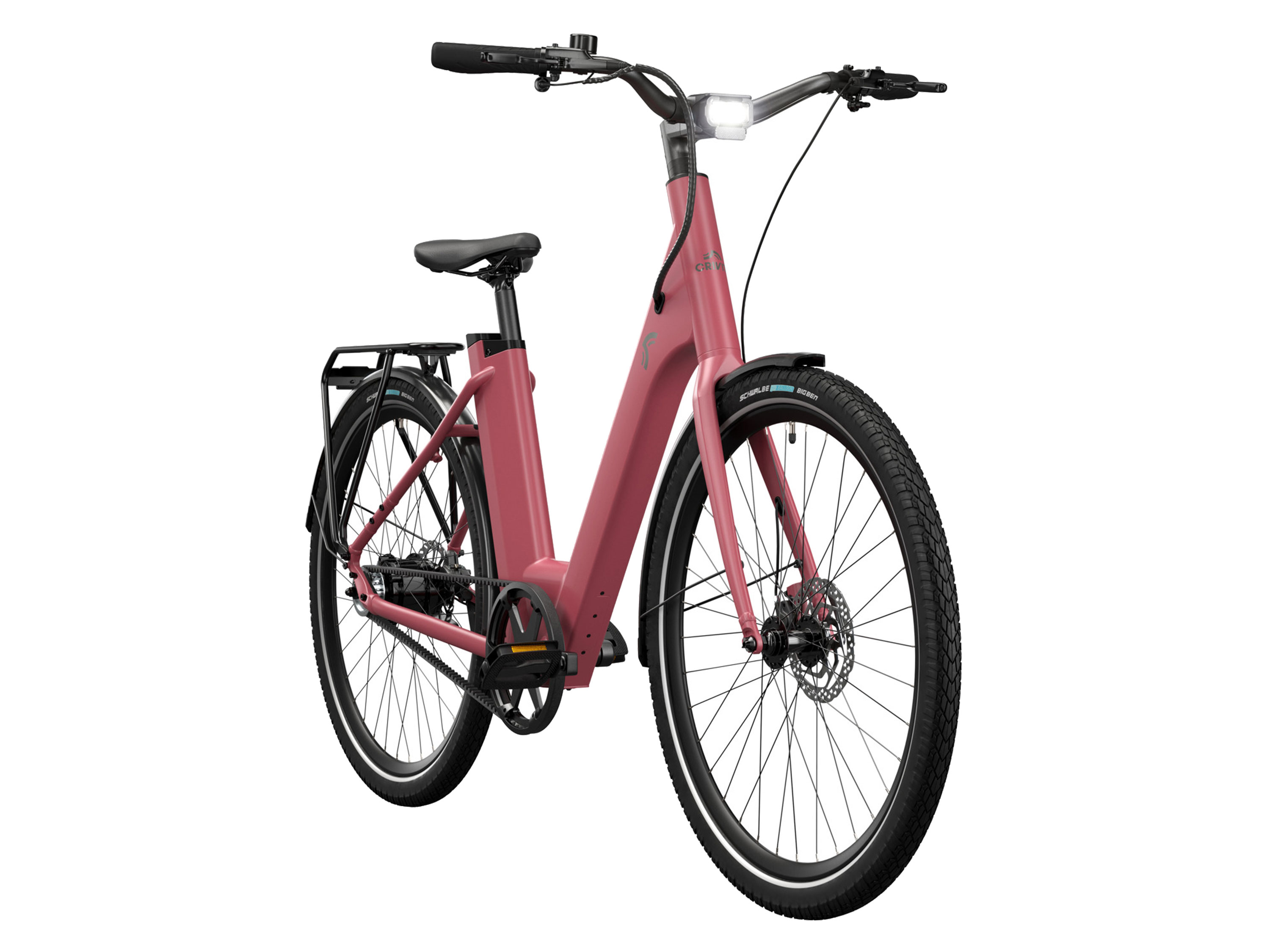 CRIVIT Mestský elektrobicykel Y.3 Belt Drive (ružovofialová)