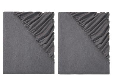 LIVARNO home Napínacia plachta, 90 – 100 x 200 cm, tmavosivá, 2 kusy