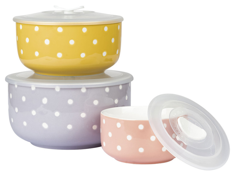 Prejsť na zobrazenie na celú obrazovku: ERNESTO® Súprava porcelánových misiek s uzáverom, 3-dielna – obrázok 2