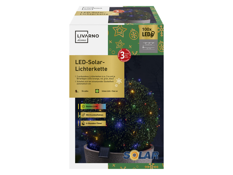 E-shop LIVARNO home Solárna svetelná reťaz, 100 LED (farebná)