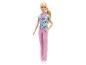 Bábika Barbie doktorka v lekárskej uniforme so stetoskopom
