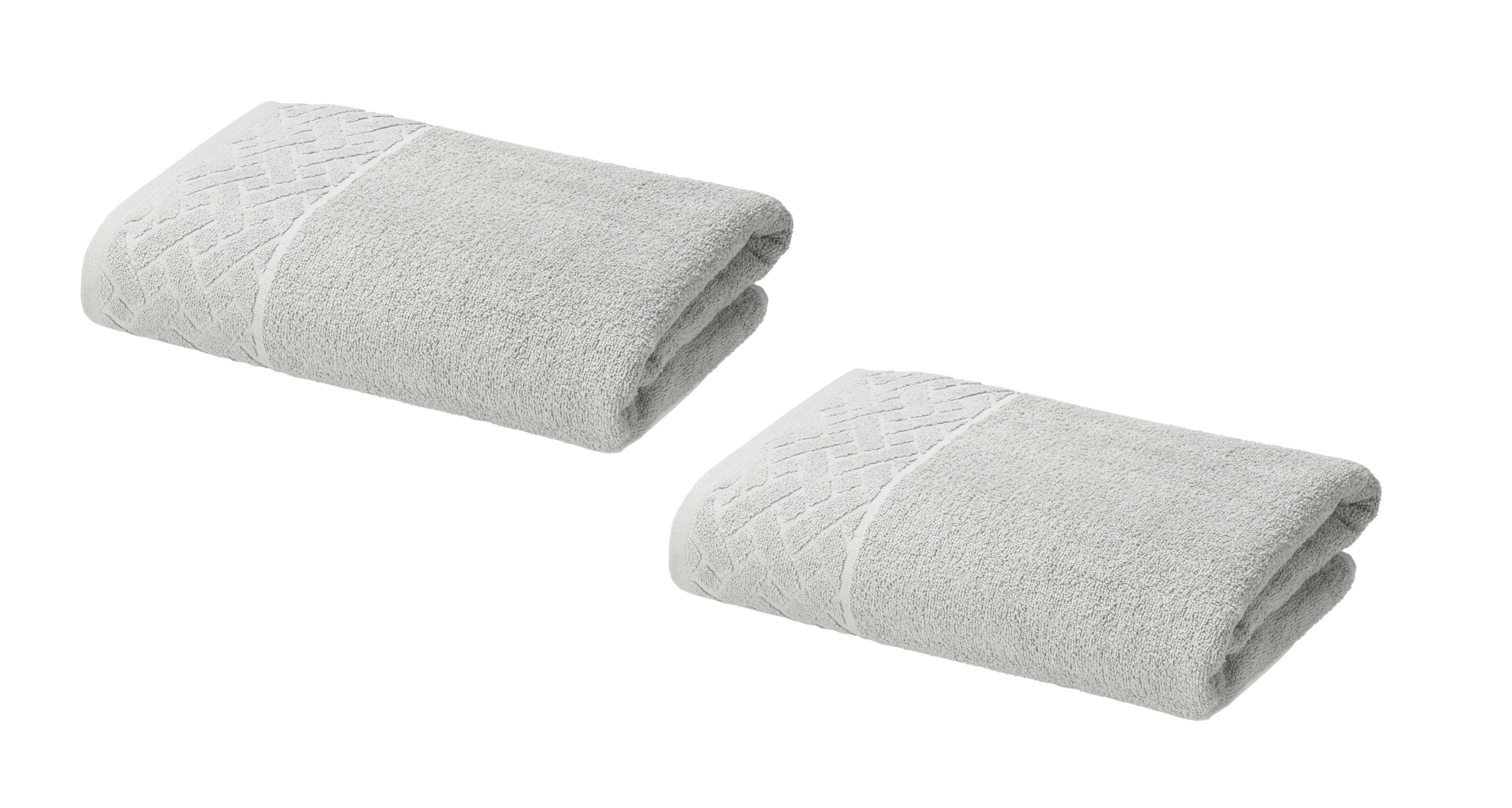 LIVARNO® Froté osuška, 450 g/m², 70 x 140 cm, sivá, 2 kusy