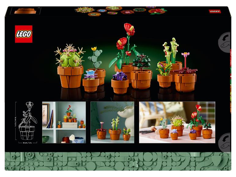 LEGO Botanical Collection: súprava črepníkových rastlín, vrátane kaktusov a kvetov.