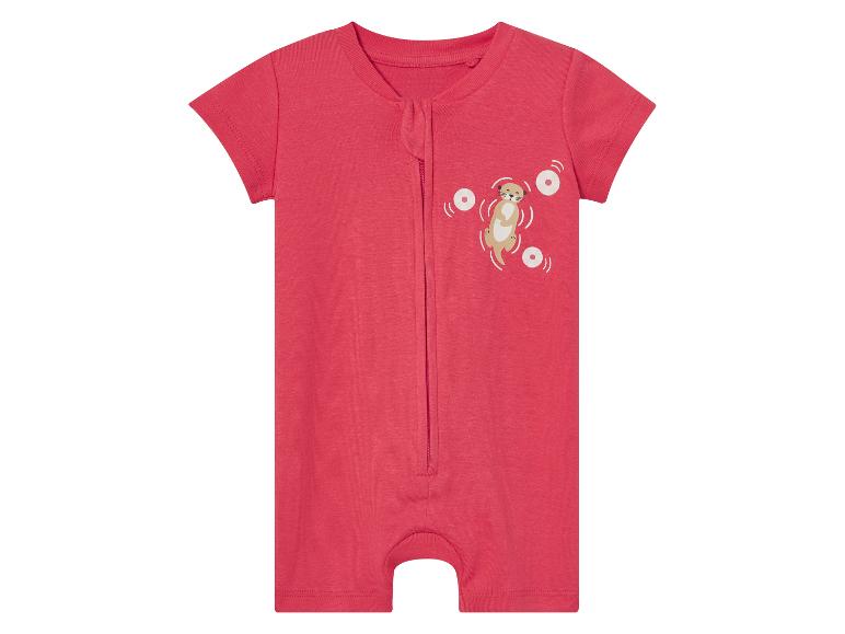 Ružový detský overal na zips, s motívom vydry.