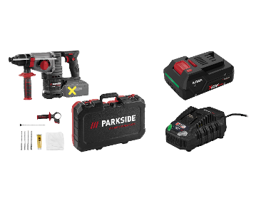 PARKSIDE® Aku kombinované kladivo PPAKH 20-Li A1 + Smart akumulátor 20 V/4 Ah PAPP 204 A1 + Rýchlonabíjačka 20 V/4,5 A PLG 20 C3
