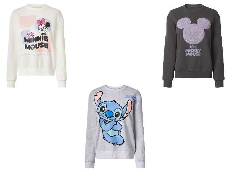 Disney mikiny: biela Minnie Mouse, sivá Mickey Mouse a sivá Stitch.