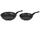 Dve čierne nepriľnavé panvice s rúčkami