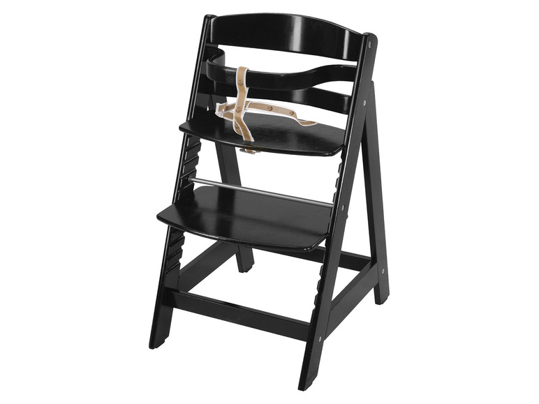 roba Detská drevená vysoká jedálenská stolička Sit Up (čierna)
