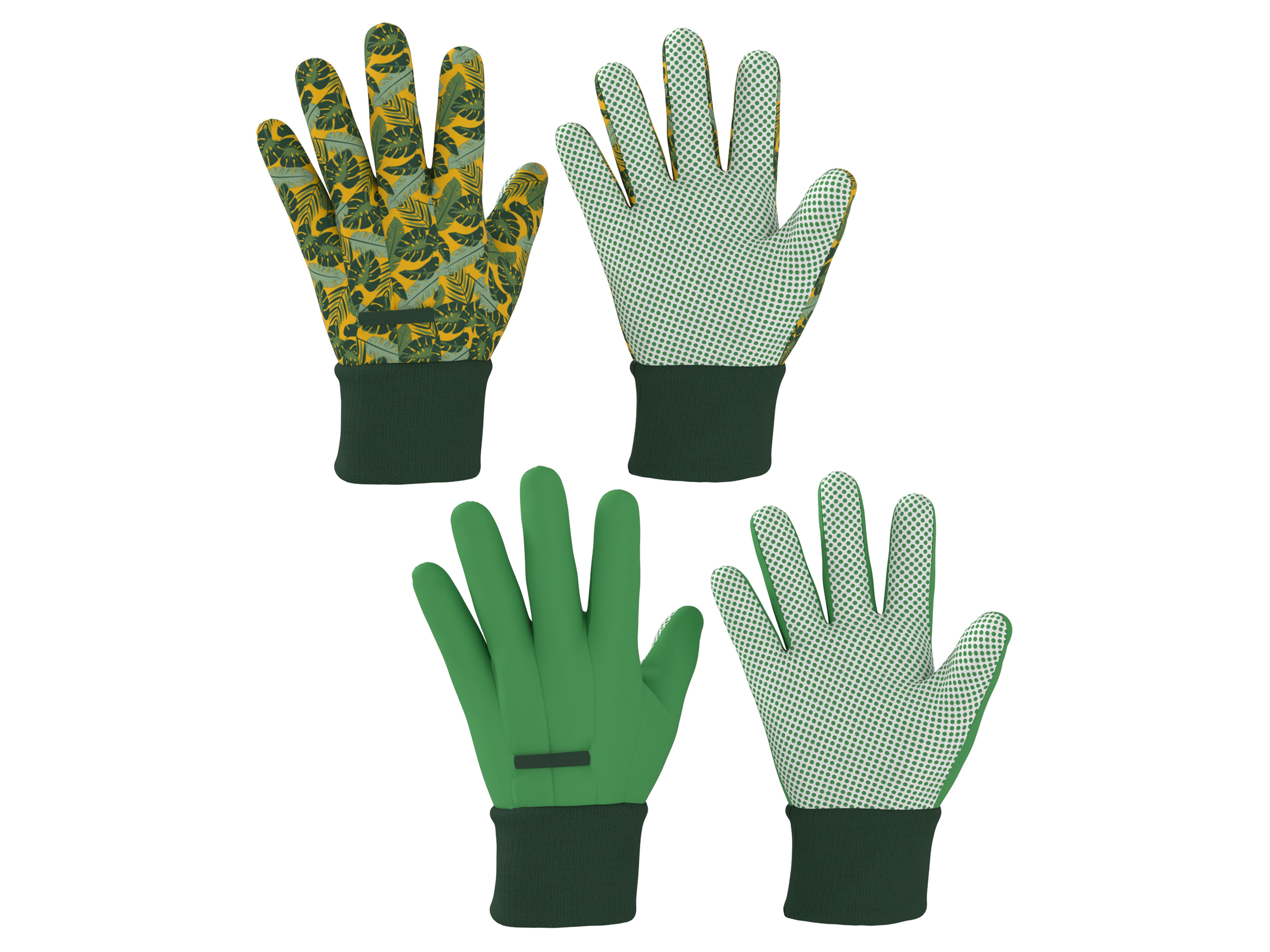 PARKSIDE® Dámske/Pánske záhradné rukavice, 2 páry (listy/zelená, 9)