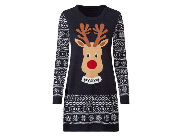 E-shop esmara® Dámske vianočné pletené šaty (L (44/46), sob)
