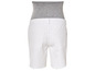 Biele denimové šortky s sivými nohavičkami.