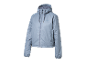 Svetlomodrá bunda s kapucňou.
