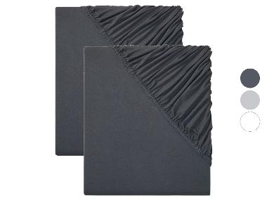 LIVARNO home Džersejové napínacie plachty, 140 – 160 x 200 cm, 2 kusy