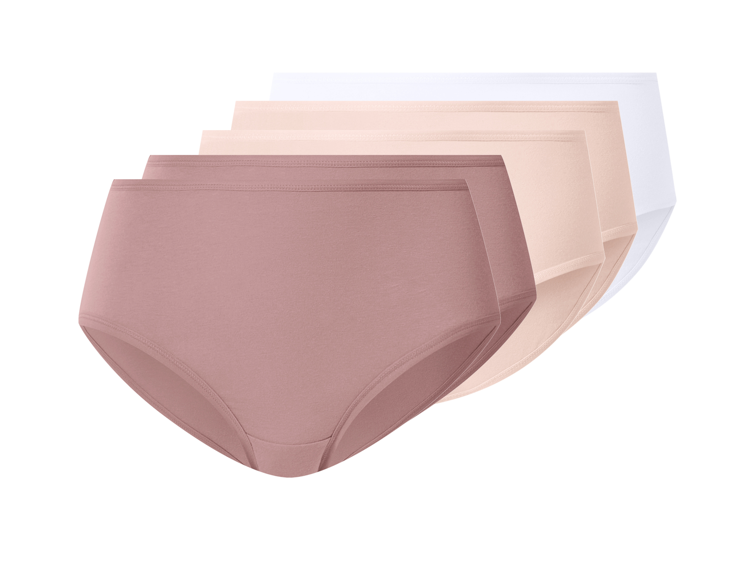 ESMARA® Dámske nohavičky s vysokým pásom, 5 kusov (fialová/ružová/biela, L (44/46))