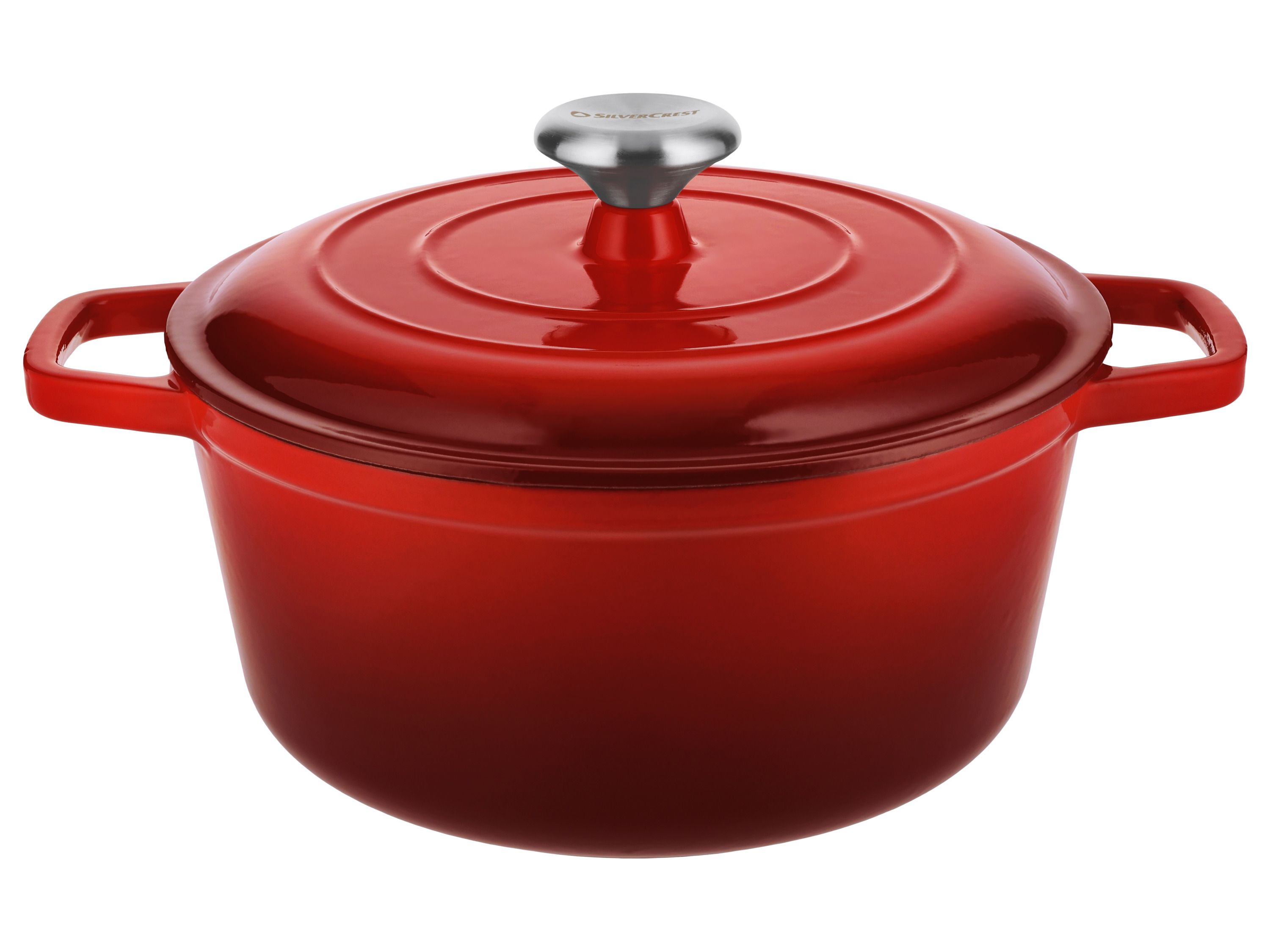 SILVERCREST® Liatinový hrniec Premium, 26 cm (červená)