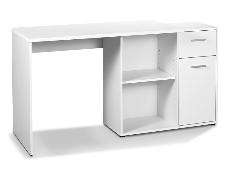 Prejsť na zobrazenie na celú obrazovku: LIVARNO home Písací stôl so skrinkou, biela farba – obrázok 4