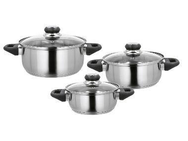 SILVERCREST® Súprava hrncov z ušľachtilej ocele, 6-dielna