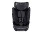 Čierna detská autosedačka so sivými akcentmi a postrojom.