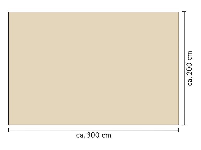 Rozmery veľkého béžového koberca: cca 300 cm x 200 cm.