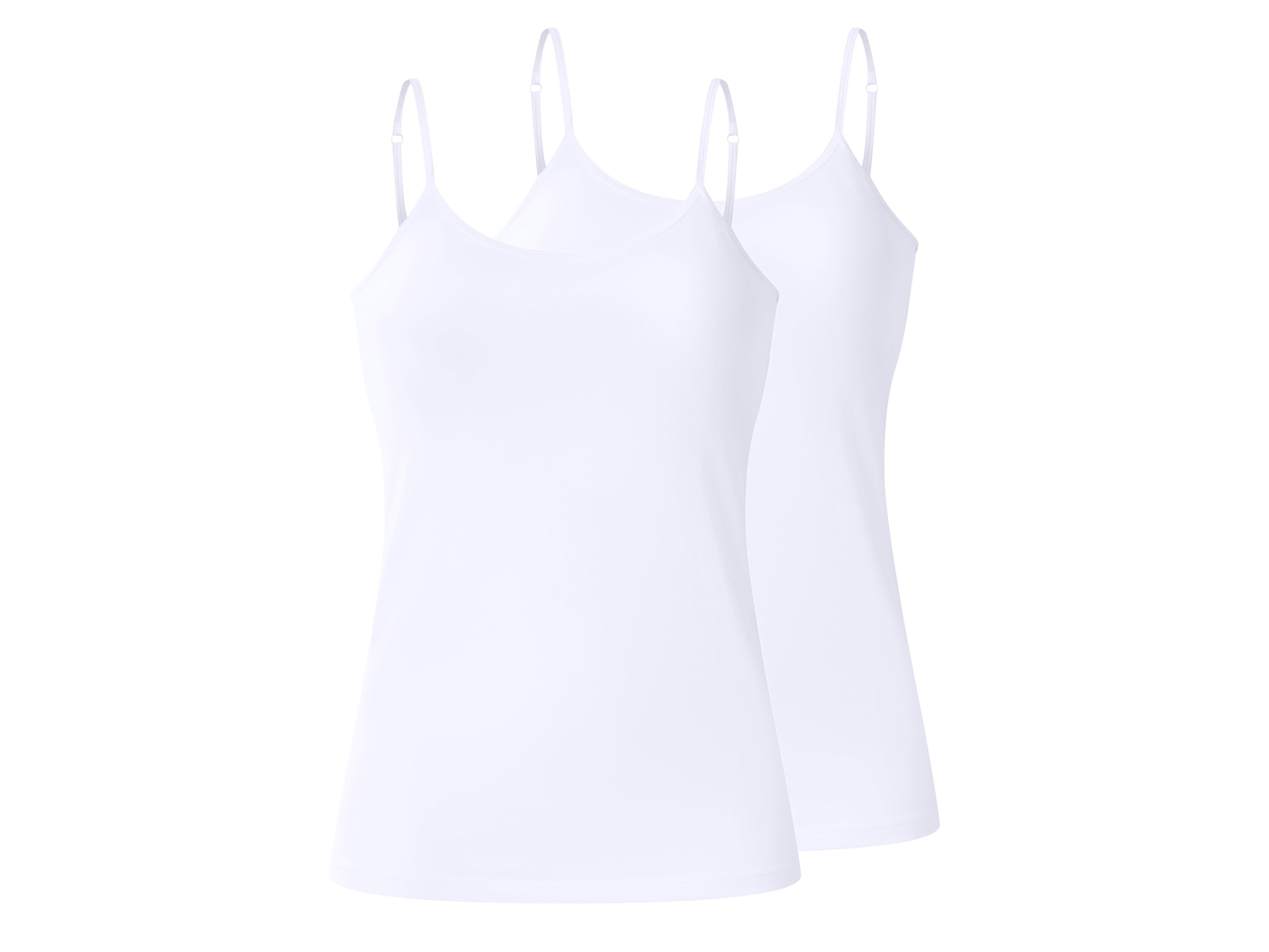 esmara® Dámsky top s úzkymi ramienkami, 2 kusy (biela, L (44/46))
