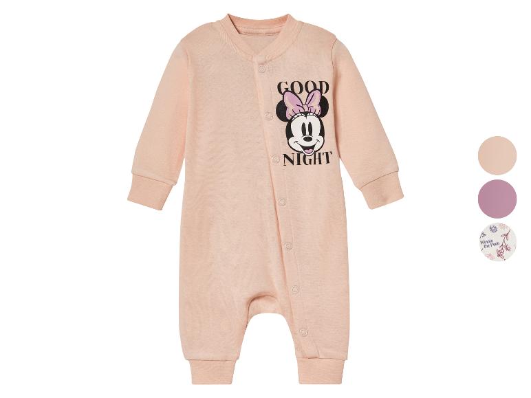 Ružový overal pre bábätká s potlačou Minnie Mouse.